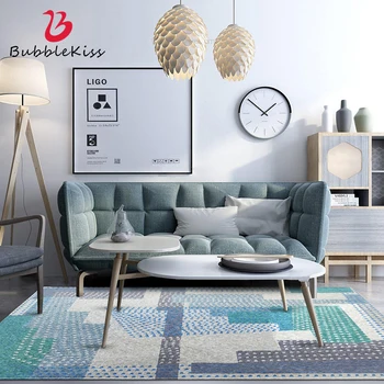 

Bubble Kiss Nordic Style Carpet Geometric Splicing Pattern Carpets For Living Room Modern Rug Polyester Non-Slip Bedside Rugs