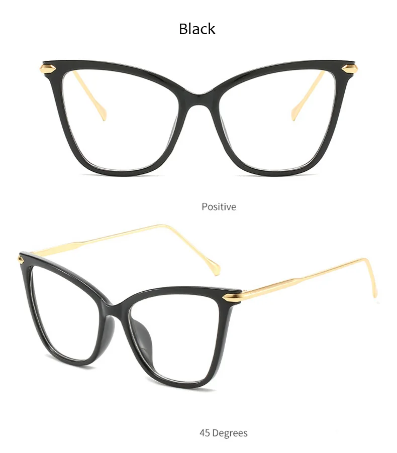 Женские очки "кошачий глаз", оправа для женщин, сексуальные большие металлические оправы, брендовые дизайнерские оптические очки, модные очки