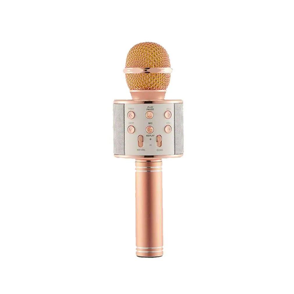 

2019 New 858 Portable Karaoke Microphone Handheld Wireless Condenser Microphone Audio Machine Home KTV For Music Playing Singing