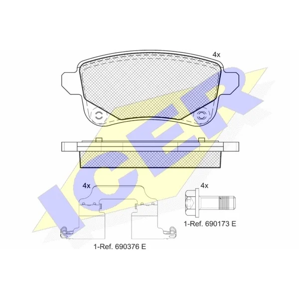 Колодки дисковые задниеRenault Megane Sedan/Coupe 08 ICER 182222