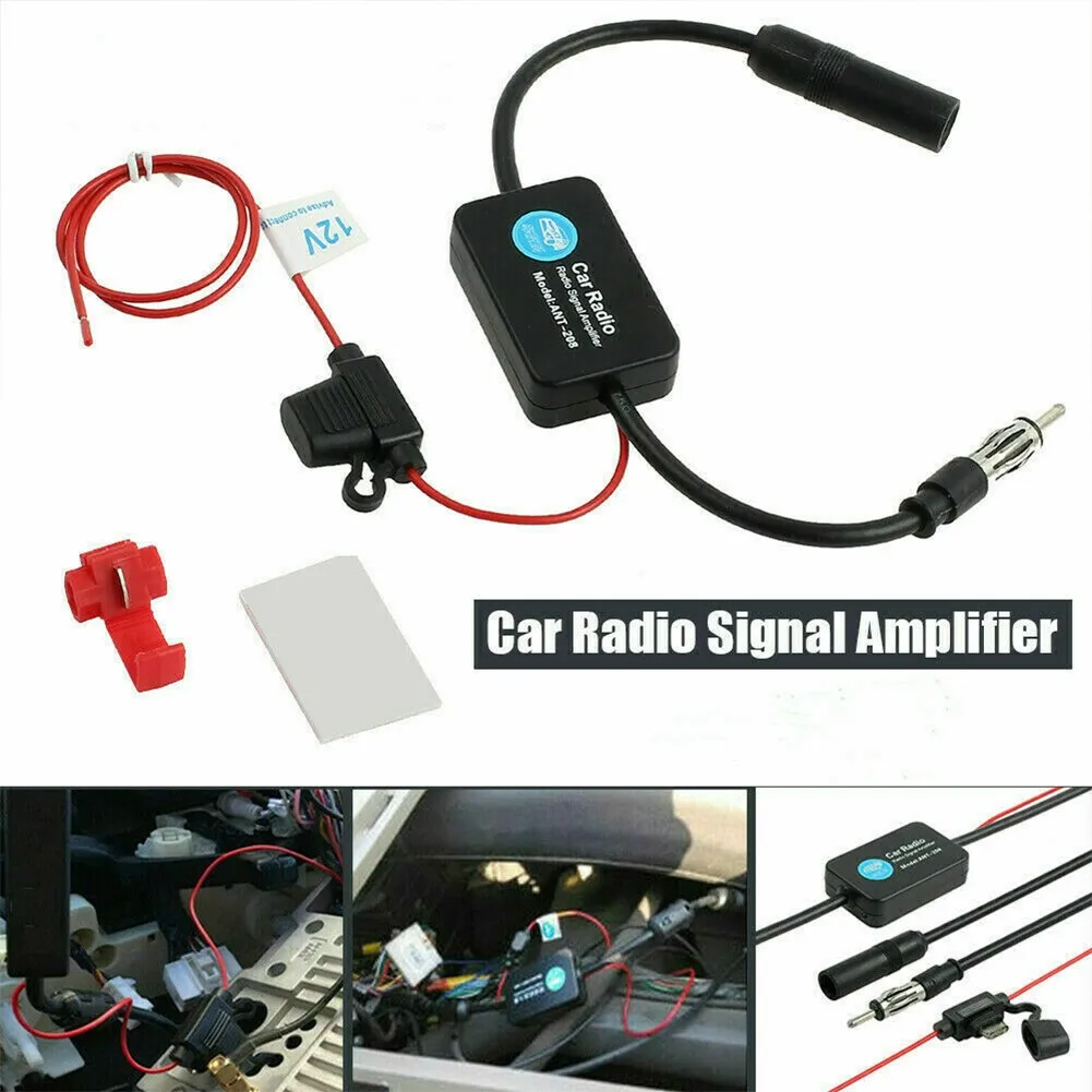 

10-15V Car FM AM Radio Aerial Antenna Signal Reception Amp Amplifier Booster Universal Compatible With ALL AM+FM Stations