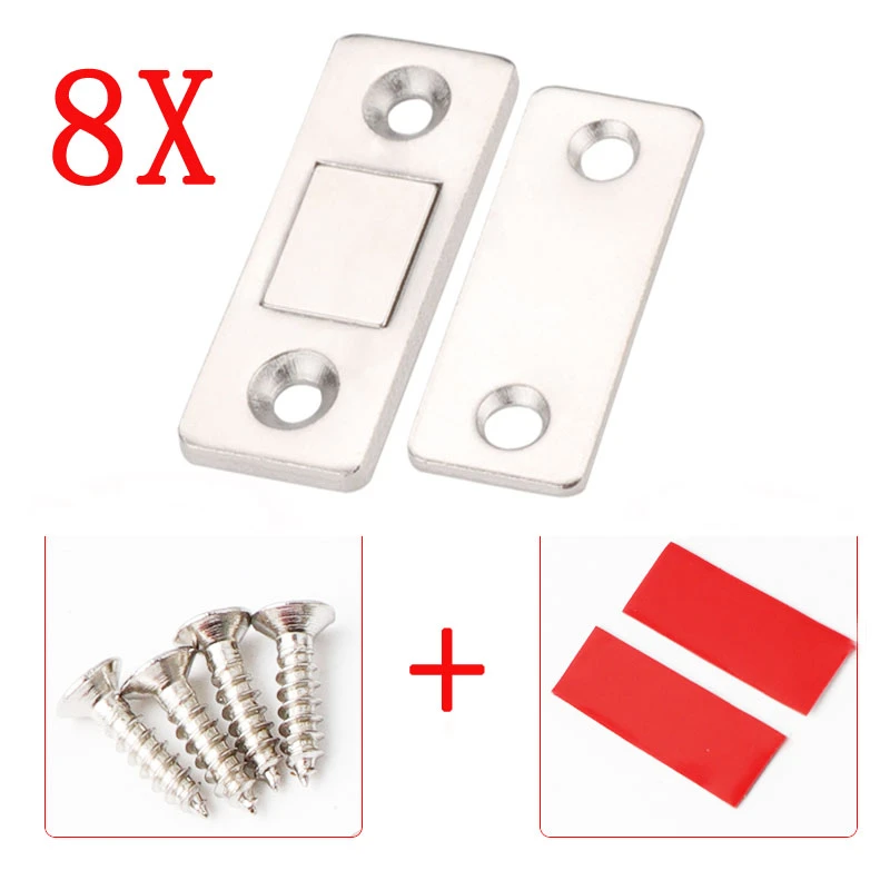 Cierres magnéticos para puertas de cierre oculto con tornillo, herrajes para muebles, por juego|Pestillos de armarios| - AliExpress