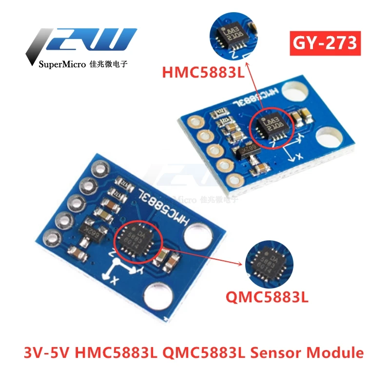 Φ 3V 5V HMC5883L QMC5883L трехосевой Компас сенсорный модуль магнитометр магнитное поле|Регуляторы