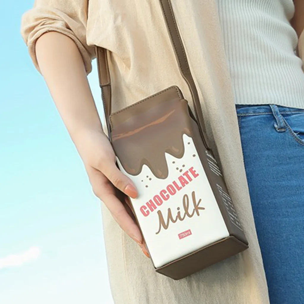 Женская сумка-мессенджер в форме молочной коробки, сумка на одно плечо, Дамский маленький кошелек для монет и телефона, женские дорожные сумки через плечо, новинка