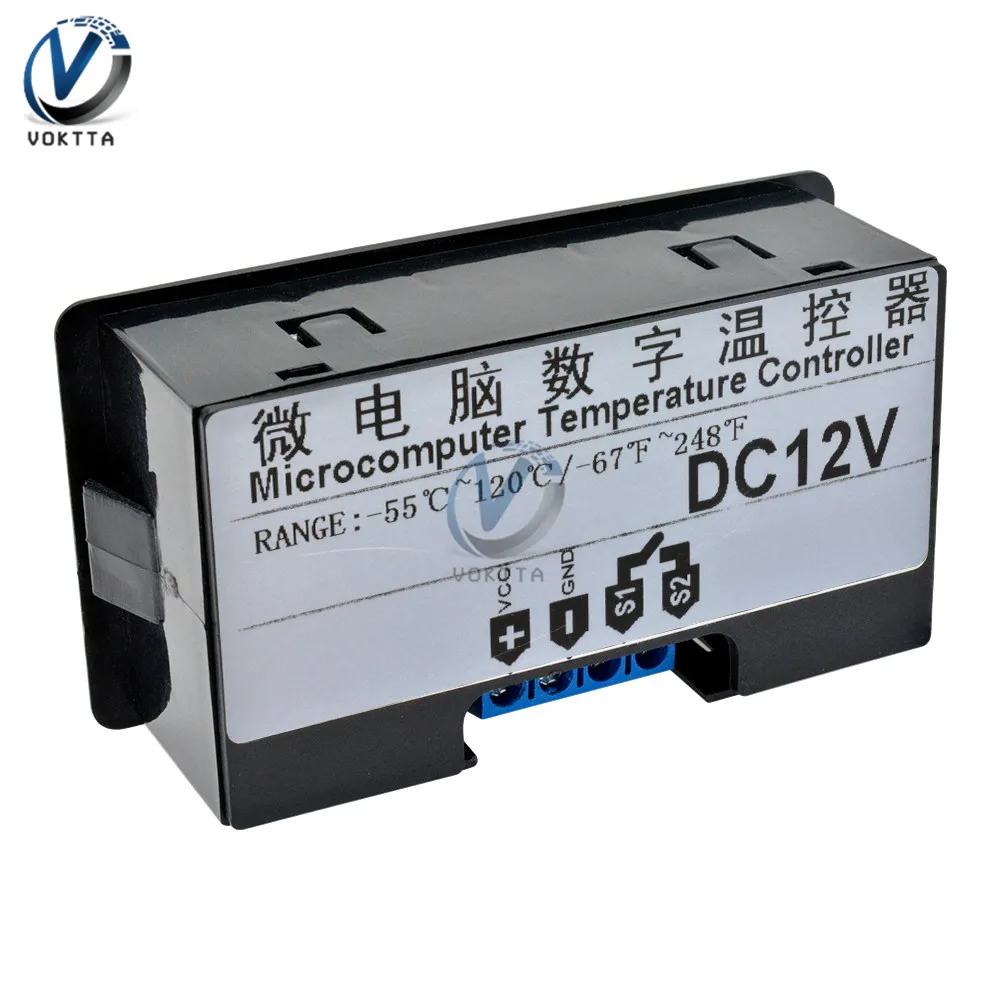 W3231 AC 110-220V DC 12V 24V термометр контроллер температуры цифровой светодиодный двойной дисплей красно-синий термостат с проводом зонда NTC