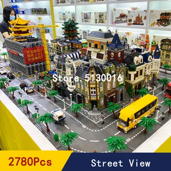 

15039 In Stock The roller coaster Creator 4619pcs Street View Model Building Blocks Toys 84028 1125 18003 Amusement Park 15036