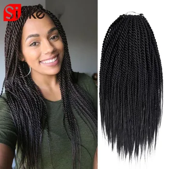 

Silike Senegalese Twist Crochet Hair with Loop Ends 16 18inch Synthetic Braiding Crochet Hair 18Roots/pack Senegal Crochet Hair