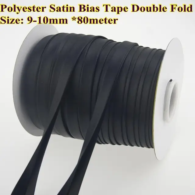 65 Meter Polyester Satin Ribbon Bias Binding Tape Sewing Accessories Solid Silky 