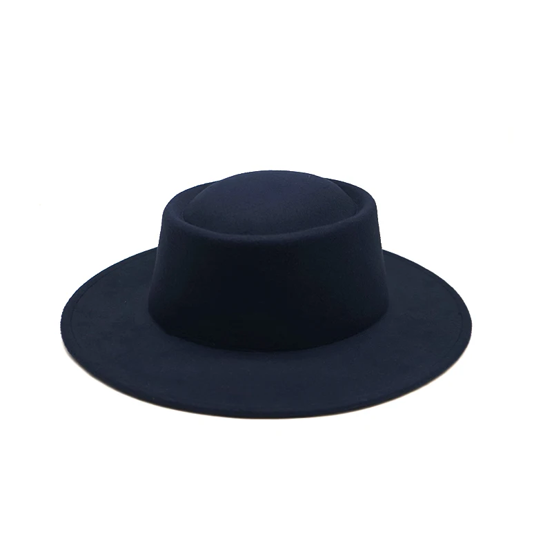 2021 new Winter Autumn Simple Wool Women man Fedora Hat For ElegantLady Floppy Cloche Wide Brim Jazz Caps Solid color Flat top red fedora