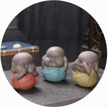 

Ceramic Buddha Statues Monks Tea Pet Three Not S Monk Noing Seeing No Hearing No Saying Buda Sculptures Mini Decorative