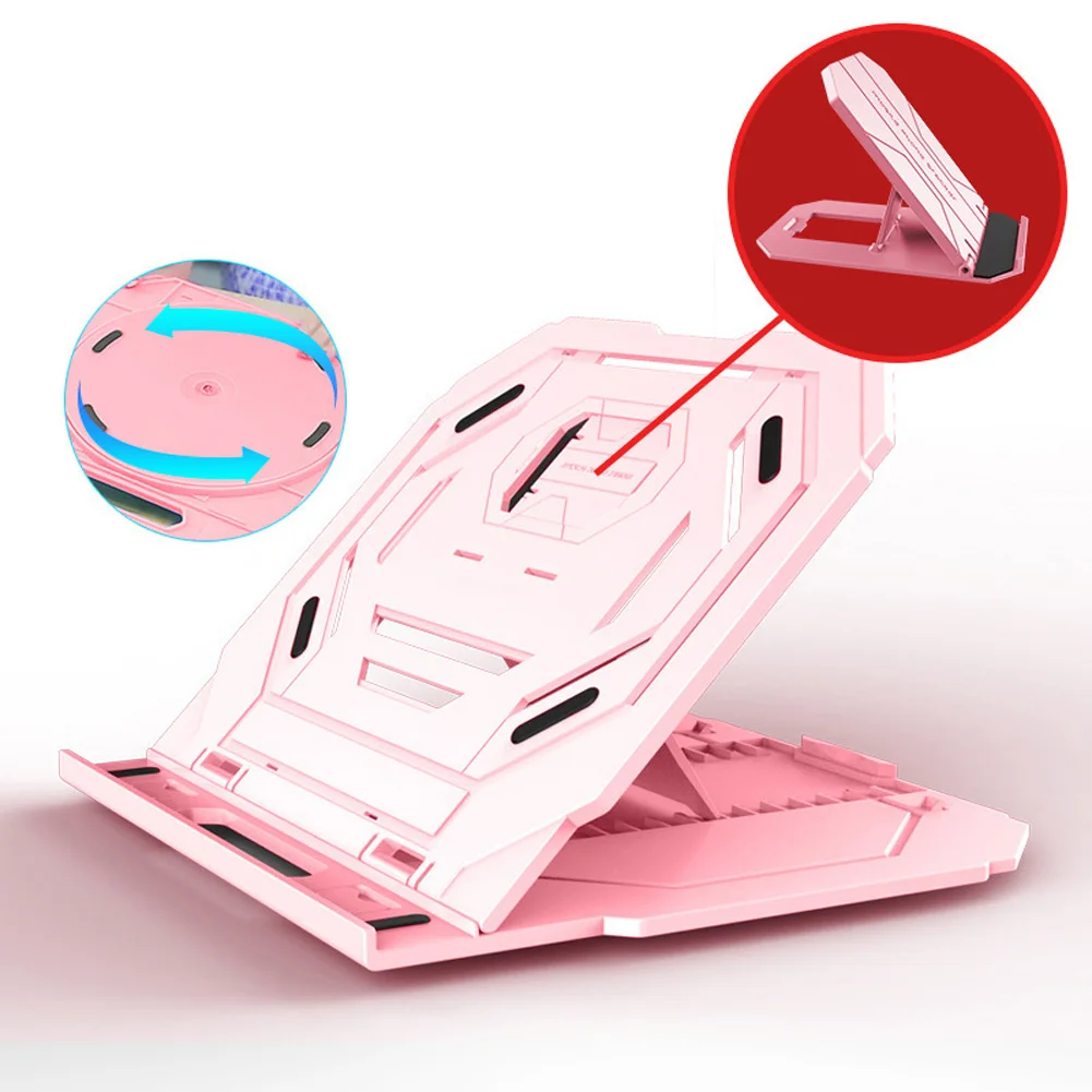 Pink Turntable Регулируемая подставка для ноутбука, компьютерный стол, планшет, держатель для ноутбука, подставка, аксессуары для стола GV99 - Цвет: Pink Turntable