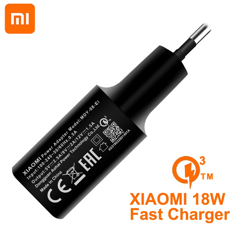 Оригинальное быстрое зарядное устройство XIAOMI MI 8 12 В 3 0 А QC 100 18 Вт Usb быстрая