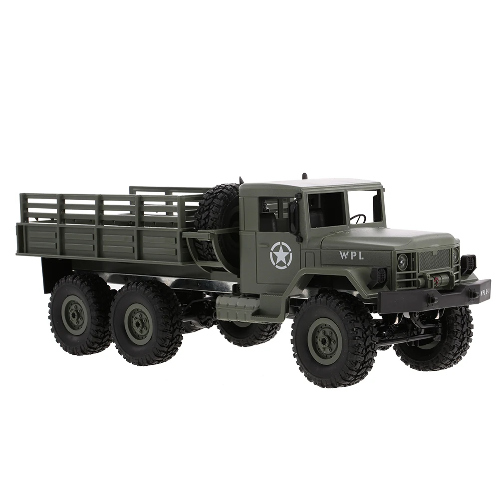 Новинка WPL 1/16 военный грузовик радиоуправляемая машина внедорожный гусеничный 6WD