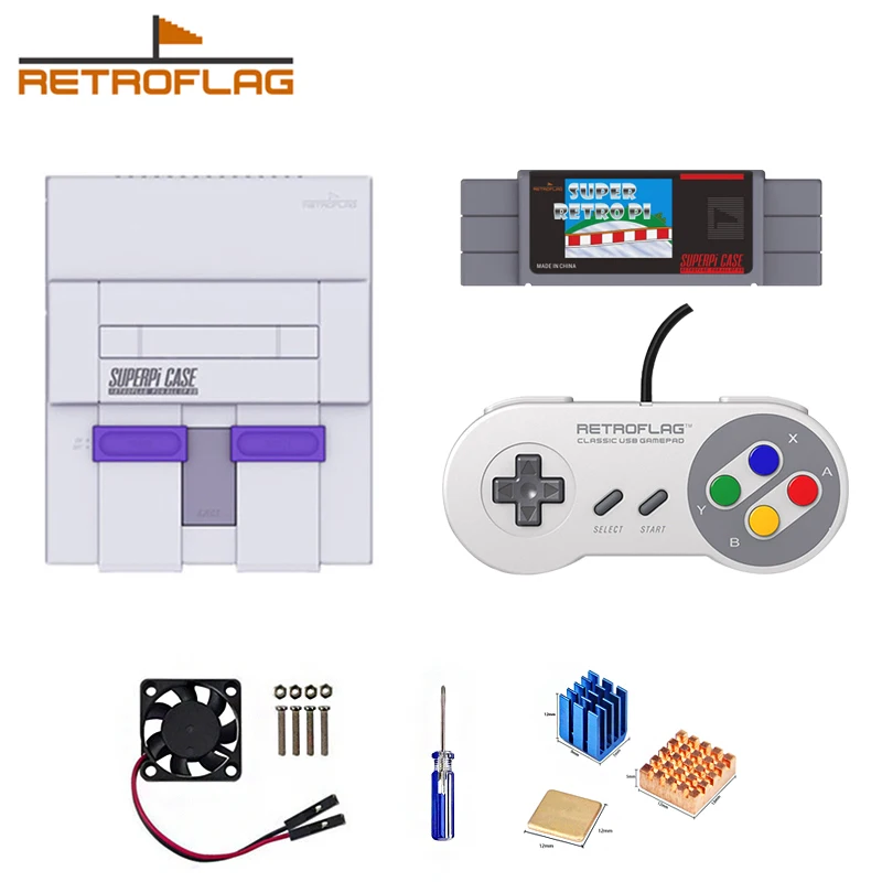 

Retroflag SUPERPi CASE-U for Raspberry Pi 3 B+ (B Plus) 2+Retroflag Classic USB Controller-J for Raspberry Pi, Windows, Switch