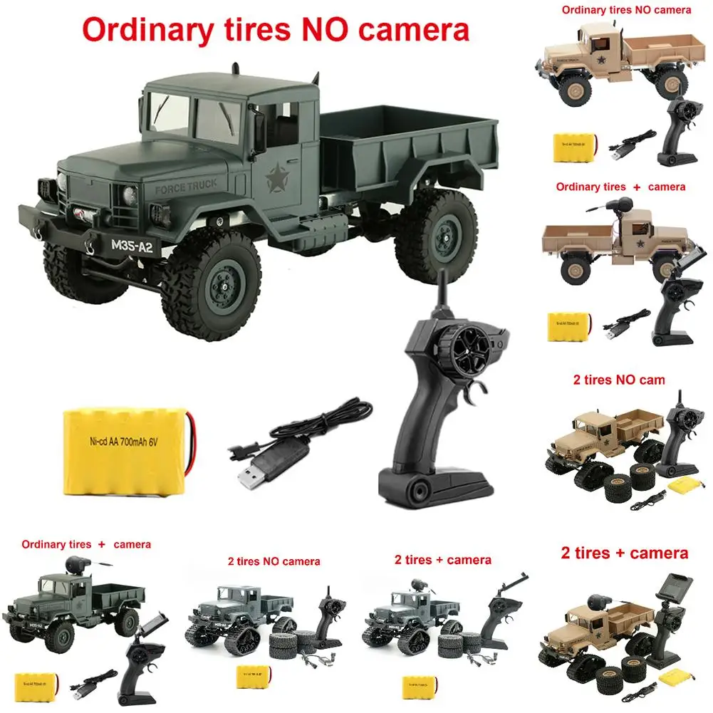 

Clearance 2.4G 4-wheel Drive Crawling Heavy Military Truck 0.3MP WiFi Camera RC Car For Remote Control Toy