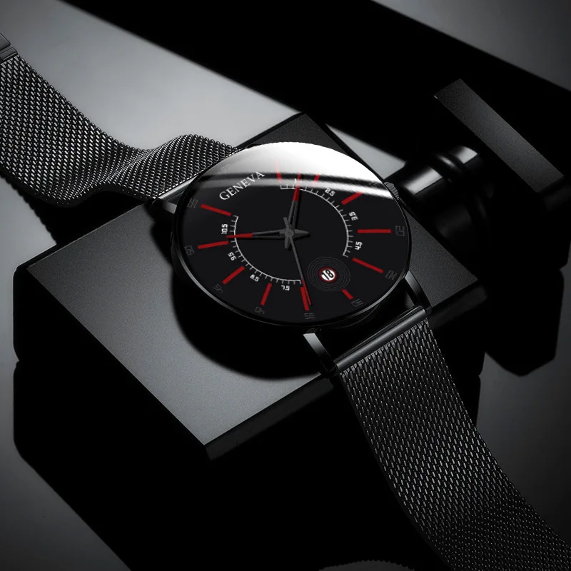 Men Watches 2022 Luxury Fashion Mens Business Watch Ultra Thin Thin Stainless Steel Mesh Belt Quartz Wrist Watch Reloj Hombre
