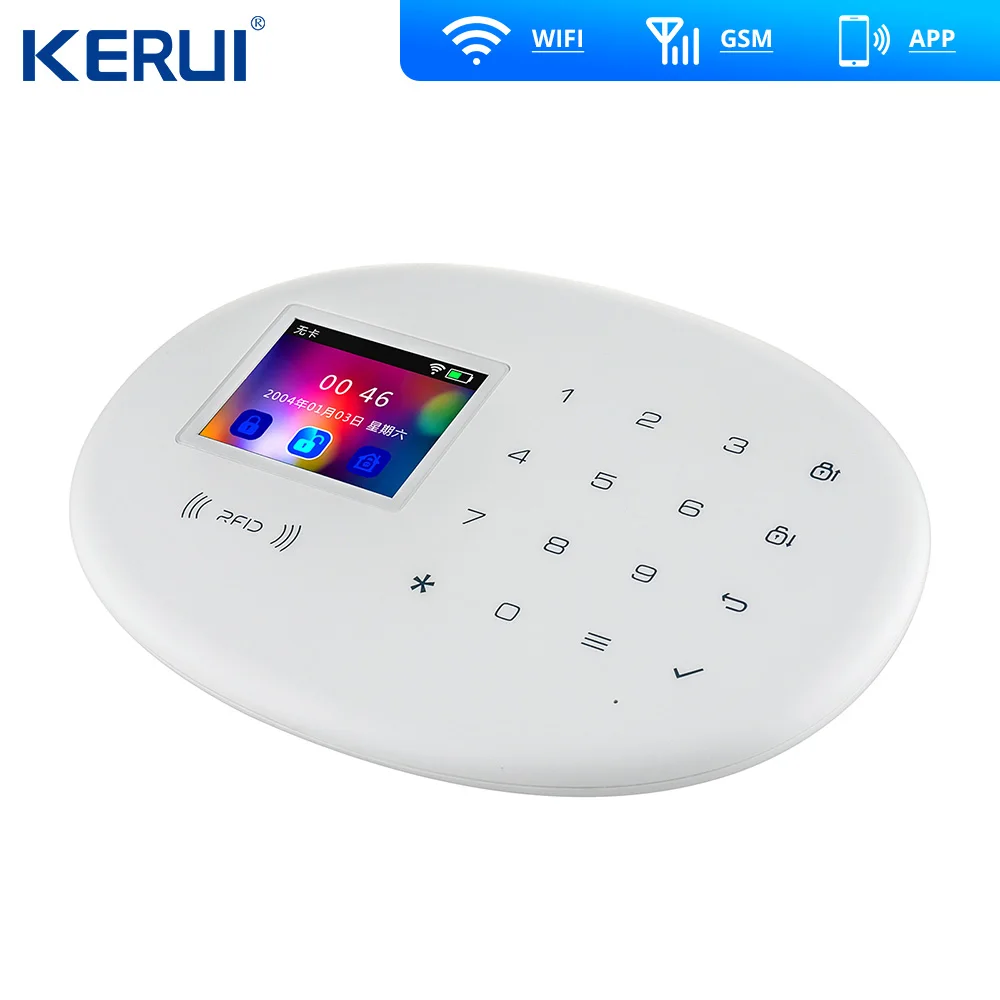 KERUI W20 GSM Wi Fi сигнализация 2 4 дюйма Сенсорная панель охранная APP RFID мини подвижная