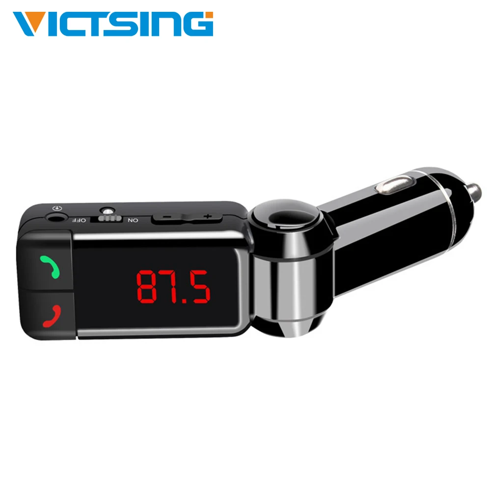 

VicTsing FM Transmitter Wireless Bluetooth Car Kit Modulator Radio Adapter Car MP3 Audio Player USB Charger car-charger