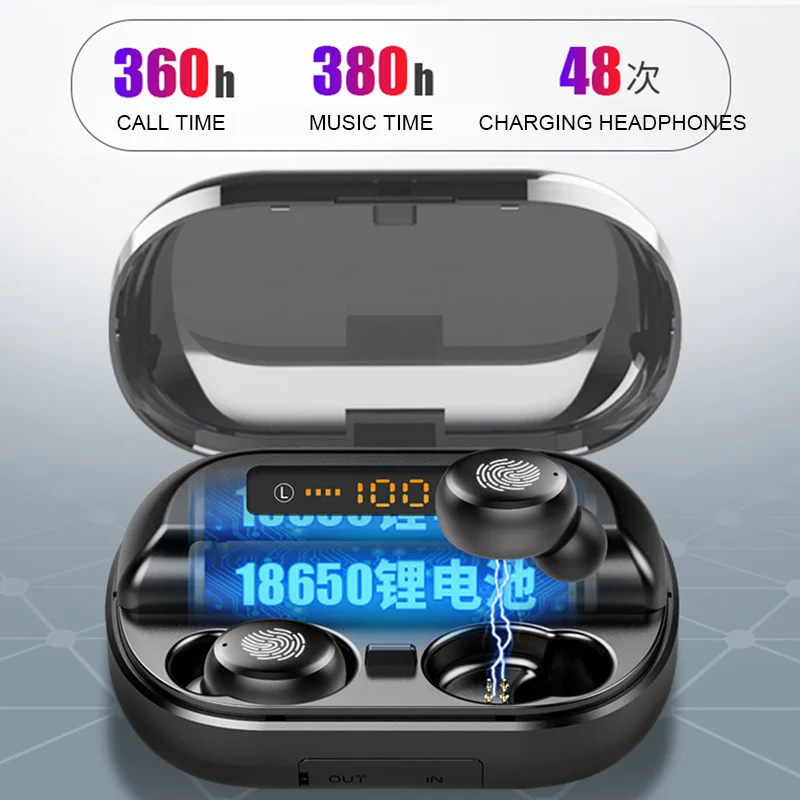 TWS 5,0 Bluetooth наушники с шумоподавлением водонепроницаемые беспроводные наушники Led Дисплей гарнитура 8d стерео наушники с микрофоном