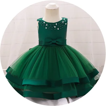 

Tutu Dress Baby girl Elegant Dress Hundred Day Bow Embroidered Beaded princess Dress Children's Clothing Birthday Party