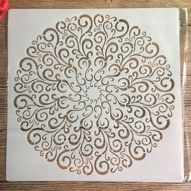 New 30 * 30cm size diy craft mandala mold for painting stencils stamped photo album embossed paper card on wood, fabric, wall 62