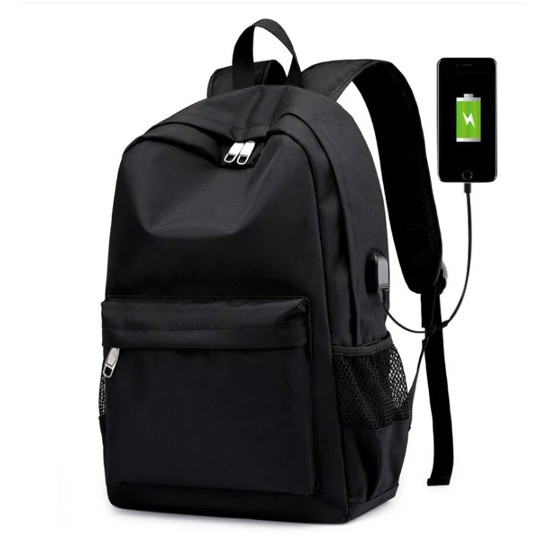 

Men's Simple Charging Travel Multi-function Backpack Large Capacity Solid Color Business Backpack