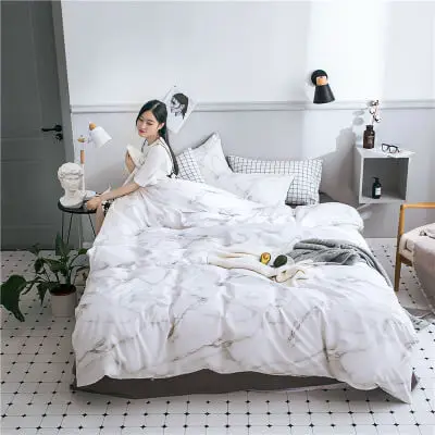 Marble Gray LeRadore, современный домашний текстиль, Комплект постельного белья, 4 шт., 3 шт., постельное белье, пододеяльник, простыня, набор для дома, Полный/queen/King size - Цвет: Marble Gray