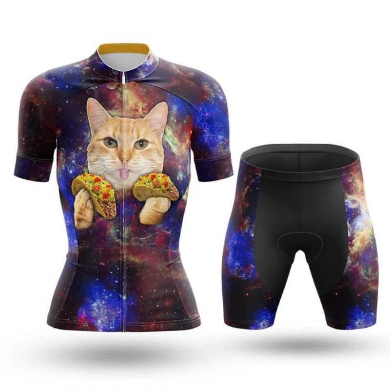 

2022 Cat Short Sleeve Women Cycling Jersey Set Breathable Mountain Bike Clothes Women Bicycle Cycling Clothing Maillot Ciclismo