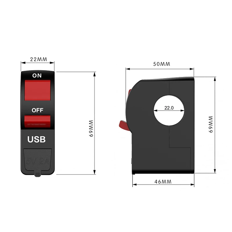 Мотоцикл USB зарядное устройство Водонепроницаемый 12В Быстрый Зарядное устройство для мобильного телефона мотоцикл поставки C44