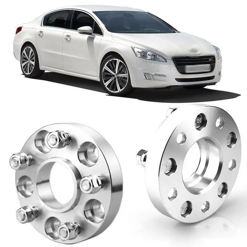 

2pcs Wheel Spacers Centric Hub Adapters 5x4.3 65.1mm 12x1.5 Stud For Peugeot 508