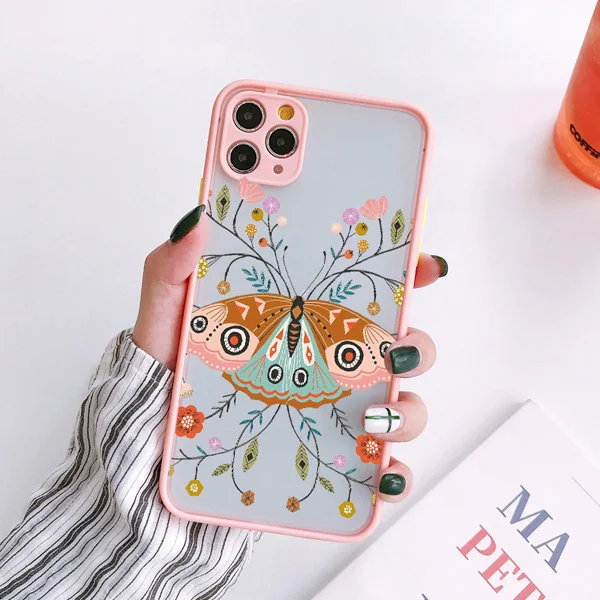 Blumen Schmetterling Ästhetische Handyhülle für iPhone 7 8 Plus X XS MAX XR SE2 16 15 14 11 12 13 Pro Max Rückseite stoßfeste Softcover – Detail 6