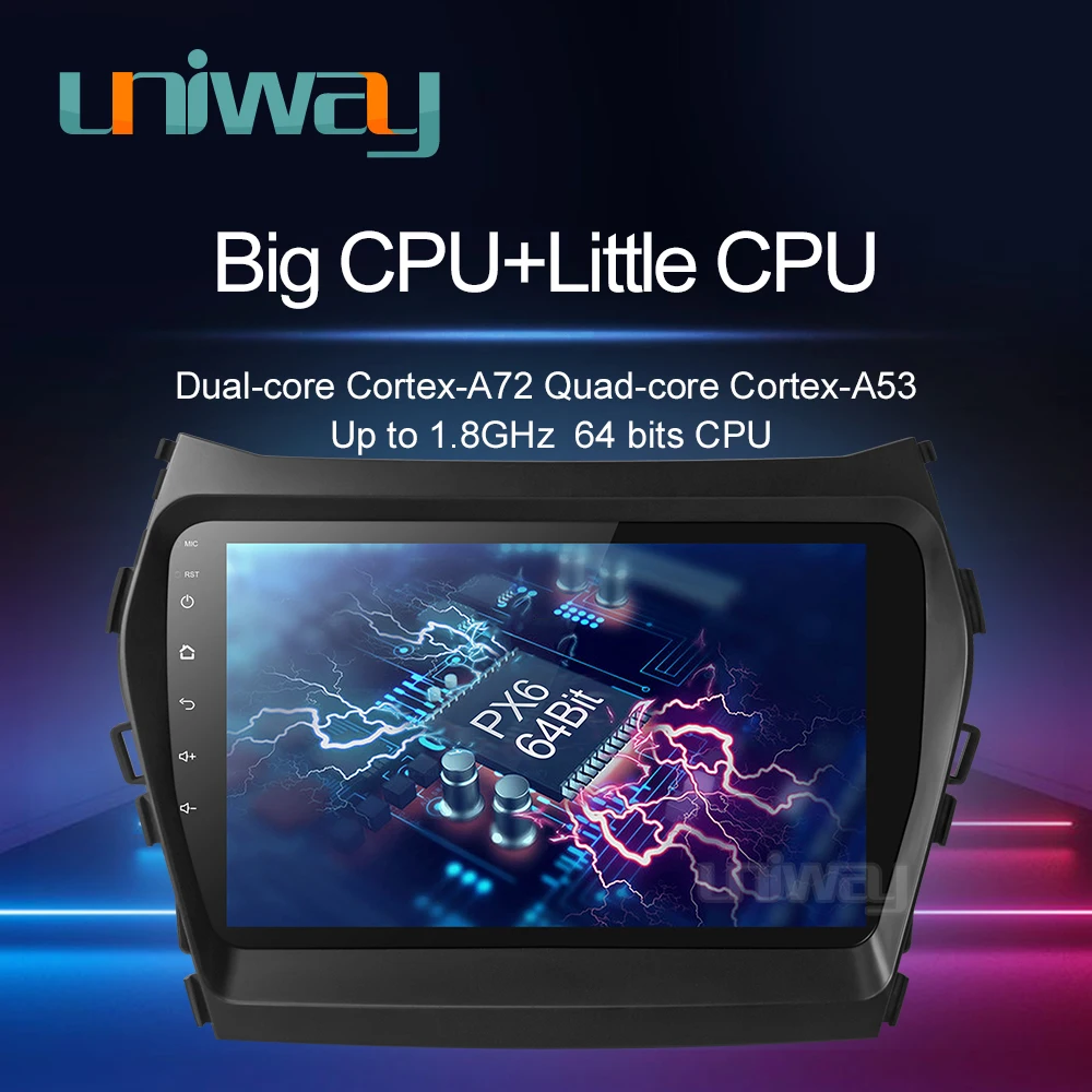 Автомагнитола Uniway AIX459071 IPS android 9 0 dvd для Hyundai IX45 Santa fe 2013 2014 стерео навигация плеер