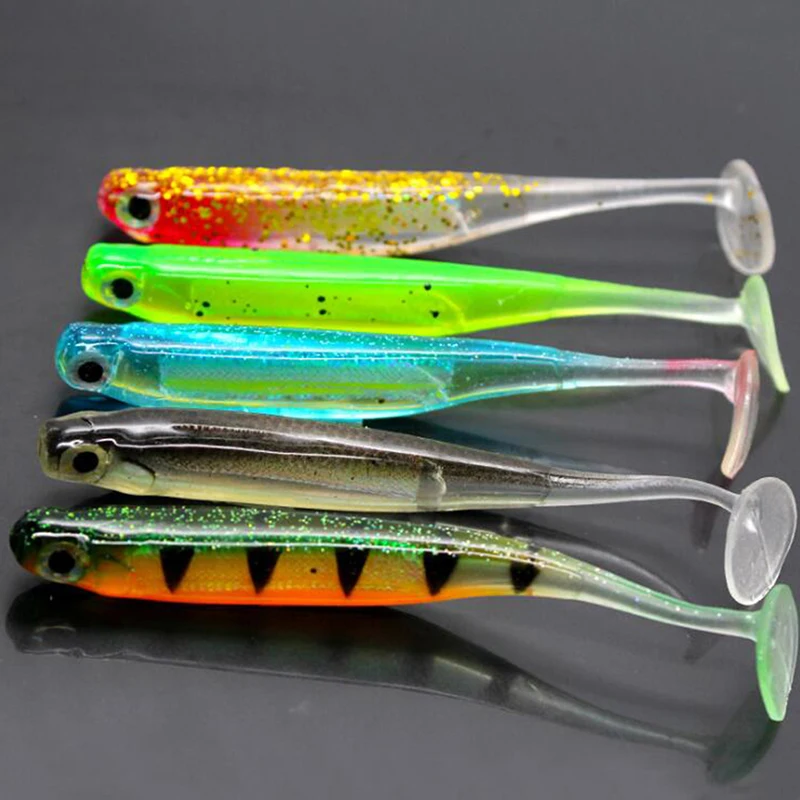 

Fishing Soft Bait T Tail Artificial Sequin Swing Silicone Spinner Carp Bass Lure