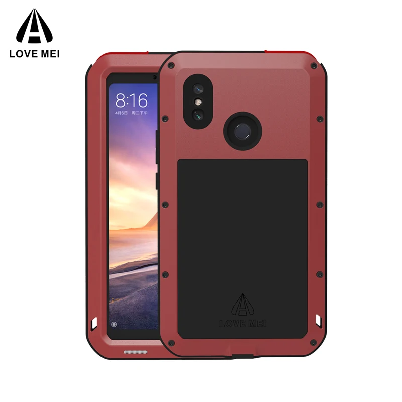 Мощный чехол Love Mei для xiaomi mi max 3 Pre mi um, водонепроницаемый противоударный алюминиевый чехол для xiaomi max3+ закаленное стекло
