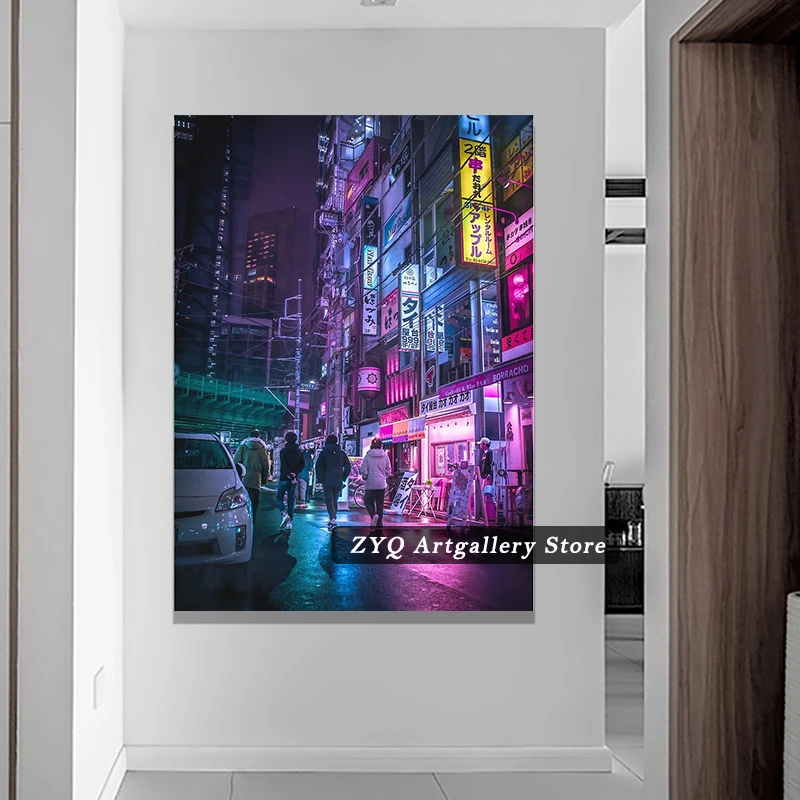 Cyberpunk Anime Aesthetic In Tokyo Japan Poster Art Picture Prints Home Decor Wall Canvas Painting Decoration For Living Room | Дом и сад
