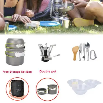 

Portable Gas Cooker Cookware Camping Stove Outdoor Supplies Camping Cookware Picnic Set Combination Portable 1-2 People