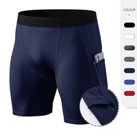 Compression Shorts Men Bodybuilding Tights Running Gyms Shorts High Elastic Sport Short Pants With Phone Pocket Male Underwear