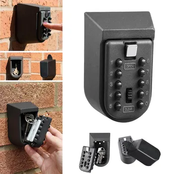 

Key Safe Box Aluminium Alloy Wall Mounted Home Safety Password Security Lock Storage Boxes with Code VJ-Drop