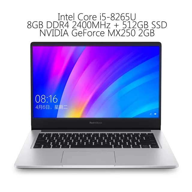 i5 8265U 8GB 512GB Xiaomi Redmibook 14 ноутбук Intel Core i5-8265u/i7-8565u 8 Гб DDR4 2400 МГц ОЗУ NVIDIA GeForce MX250 - Цвет: i5 8265U 8GB 512GB