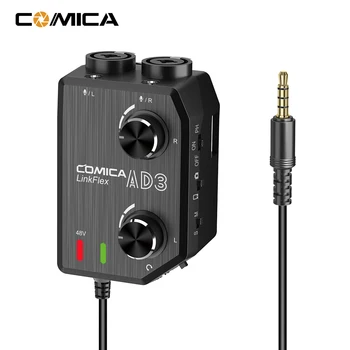 

CoMica LINKFLEX AD3 Two-channels XLR/3.5mm/6.35mm-3.5mm Audio Preamp Mixer/Adapter/Interface for 3.5mm DSLR Cameras Smartphones