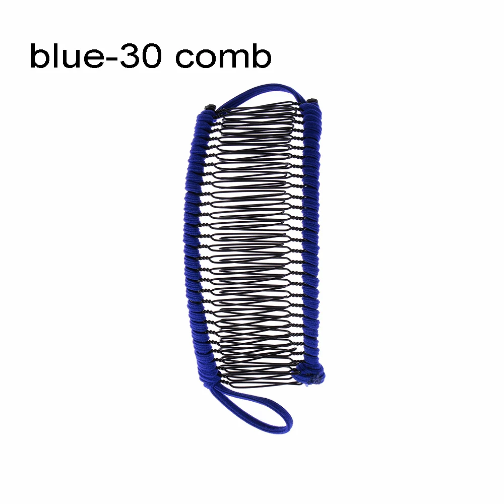 blue 30 comb 1 шт. винтажная унисекс ленивая расчески в форме банана растягивающаяся металлическая заколка для волос Массажная растягивающаяся расческа подарок аксессуары для укладки волос инструмент - Цвет: blue 30 comb