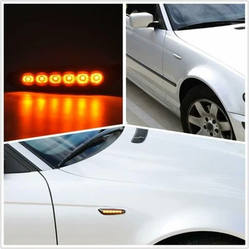 

2pcs Clear Lens Amber LED Front Side Marker Turn Signal Light For BMW 1 3 5 Series IP67 Waterproof Brand New And High Quality