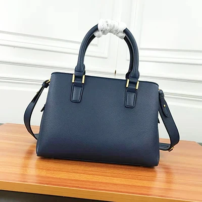 Dark blue High-grade Tote Handbags Large capacity Real leather shoulder bag for women Fashion Design Ladies Luxury Top Handle Slant Bag - Цвет: Dark blue