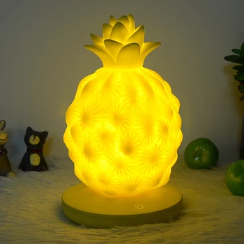 

Night Lights Toy Decor Desk Lamp Led Gift Bright Pineapple Bedroom Silicone