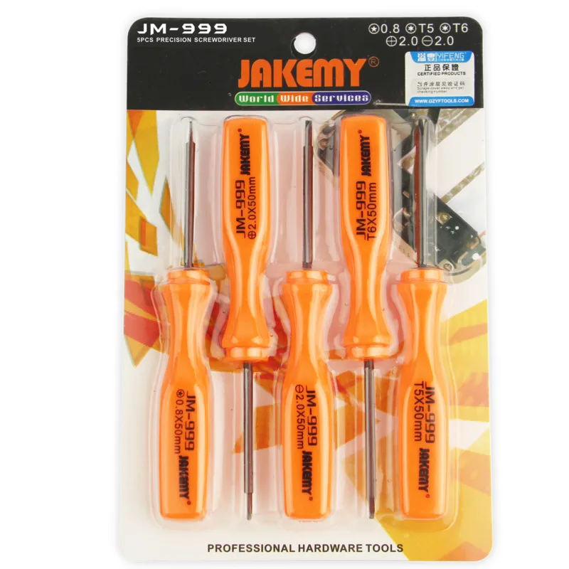 

JAKEMY 999 Wholesale Mini Precision Slot Phillips Torx Pentagon Screwdriver Set for Home DIY Repair Phone Laptop Gamepad