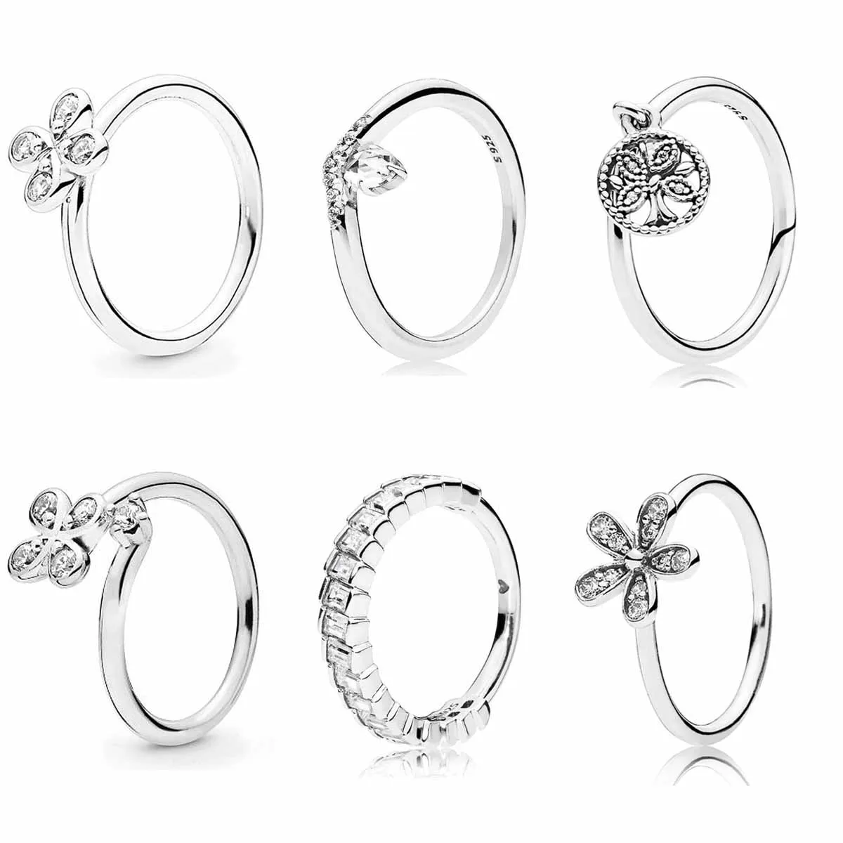 

Lucky In Love Clover Classic Wish Glacial Beauty Ring 925 Sterling Silver Signature Ring For Women Wedding DIY Europe Jewelry