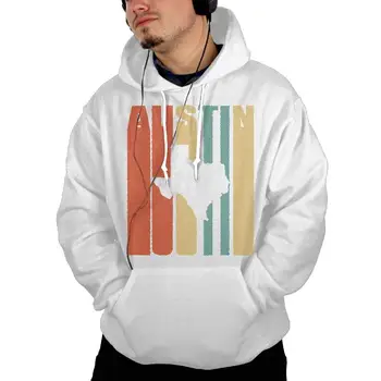 

Vintage Austin Texas Men's Hoody Casual Coat with Kanga Pocket winter summer coat streetwear gym jogger hoodies Sweatshirts