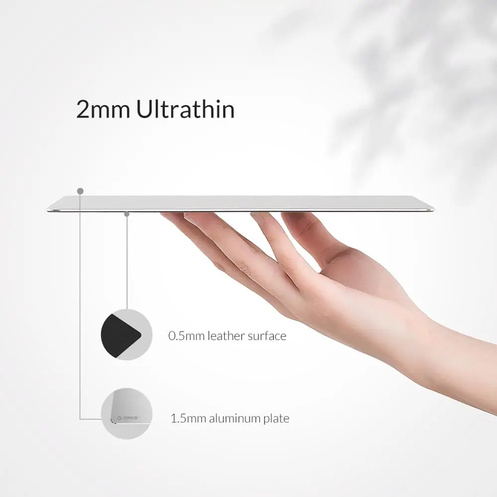 Алюминиевый металлический коврик для мыши ORICO Жесткий Гладкий тонкий