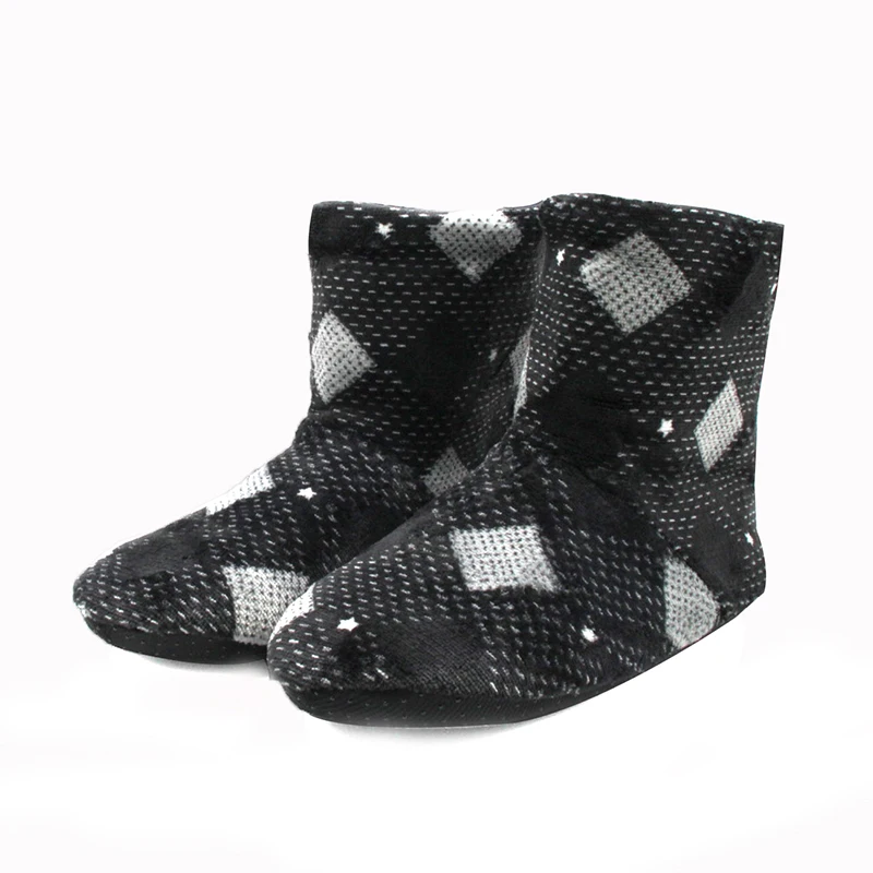 Plaid Button Colors Cotton Home Slippers Soft Warm Plush Slippers Indoor Women And Men Shoes Large Size 44