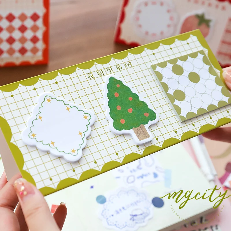 

4pcs Garden big sticky note set Green tree Bird color memo pad Post planner stickers Marker it Stationery Office School A6750